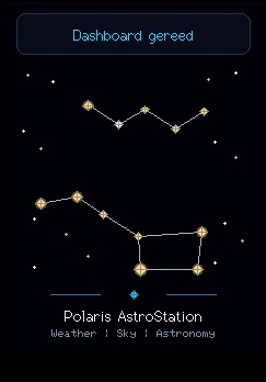 Het startscherm van Polaris AstroStation